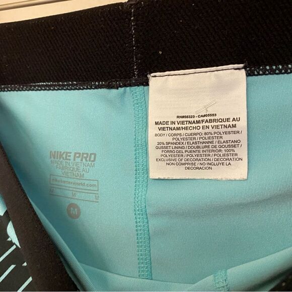 Nike Pro run geometric print patchwork capri dri fit cropped running leggings M - Picture 7 of 10